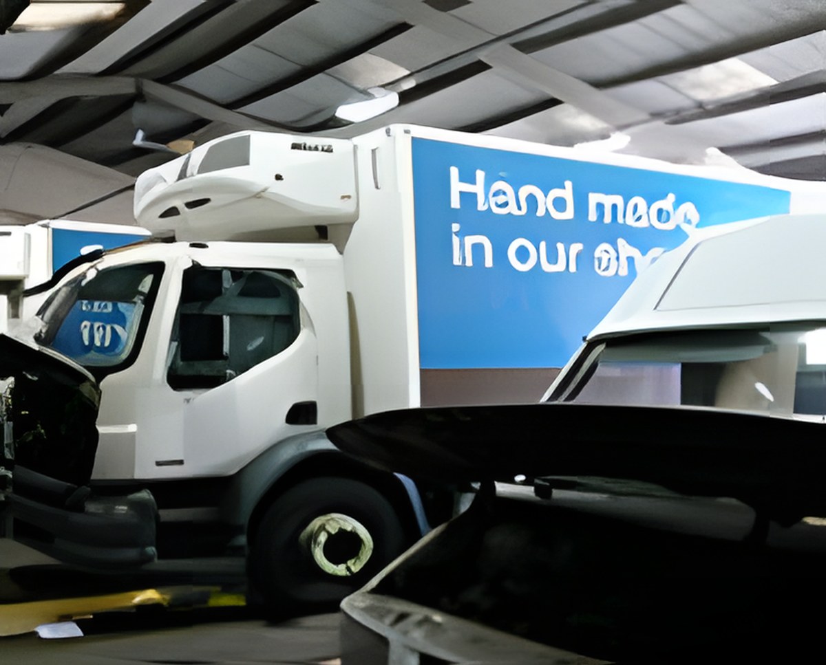 Refrigerated truck in the Mackenzies workshop